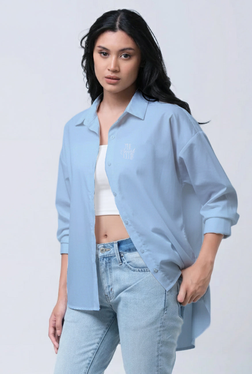 Kemeja Lengan Panjang Naveela Light Blue