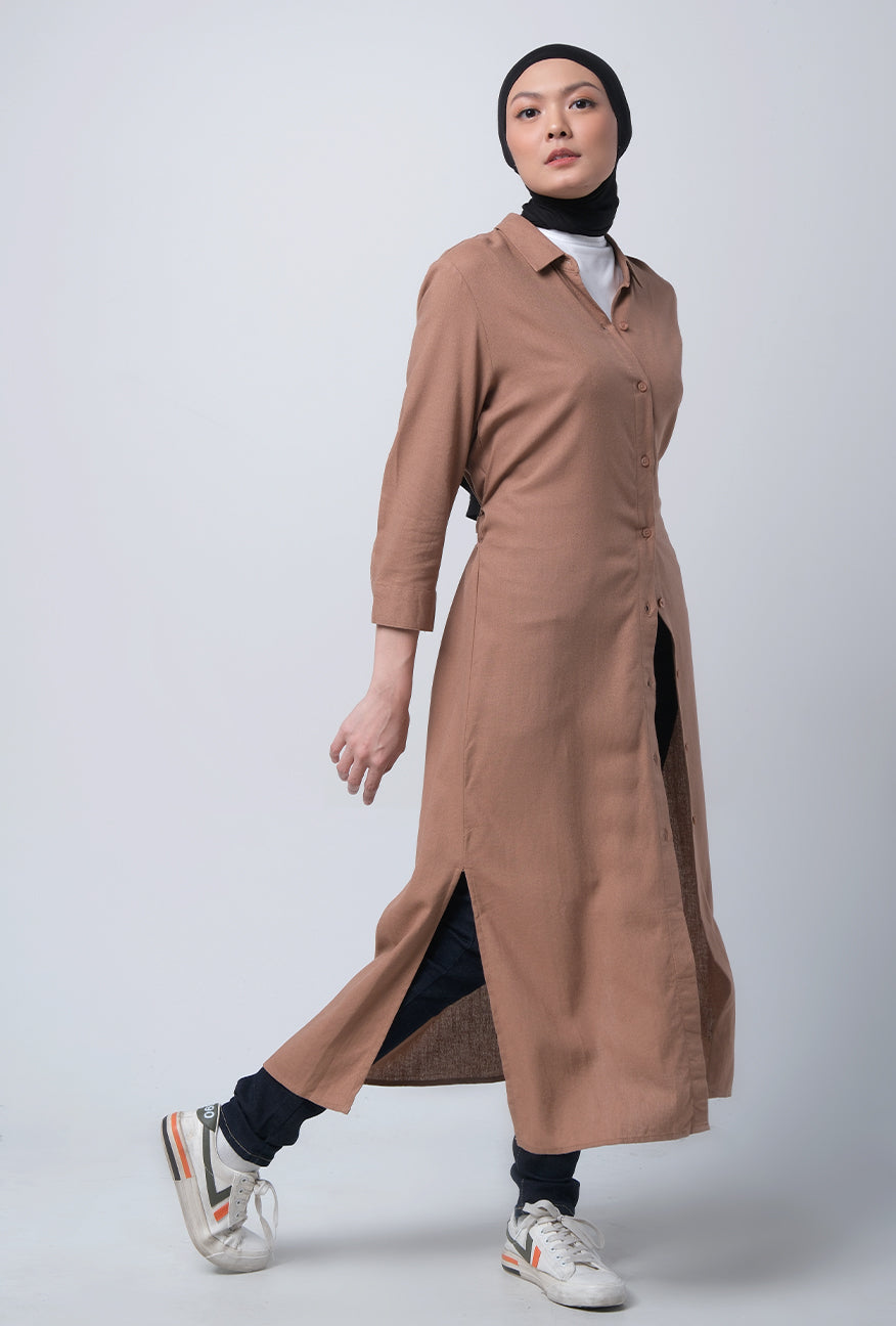 Dress Lengan Panjang Prisy Brown