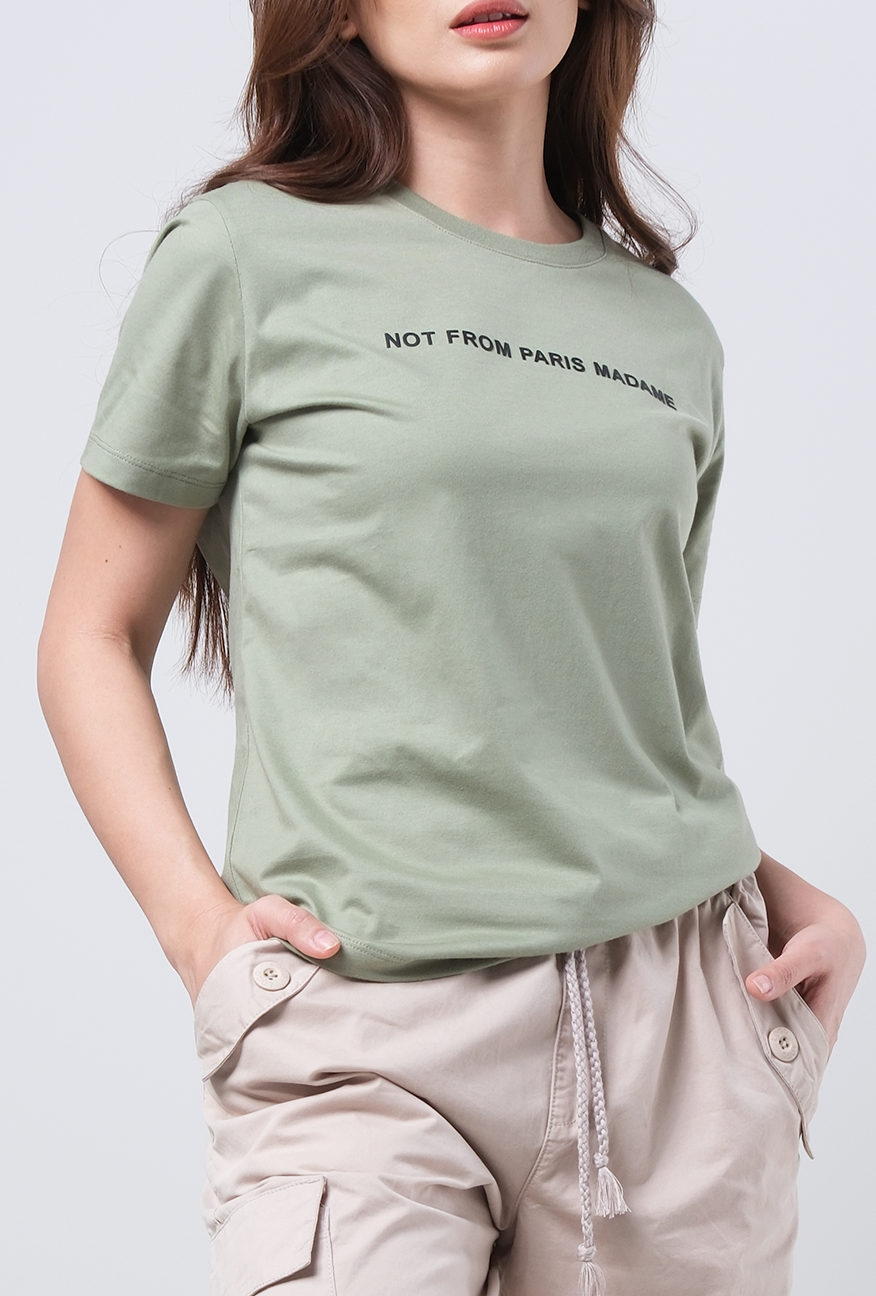T-Shirt Basic Lengan Pendek Leilla Sage Green