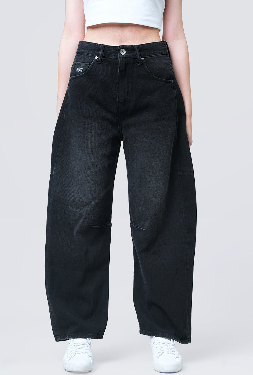 Jeans Barrel Sora Dark Grey