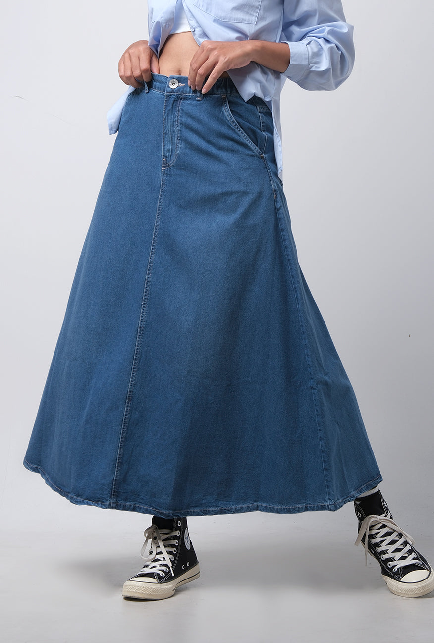 Denim Skirt Grace Medium Blue