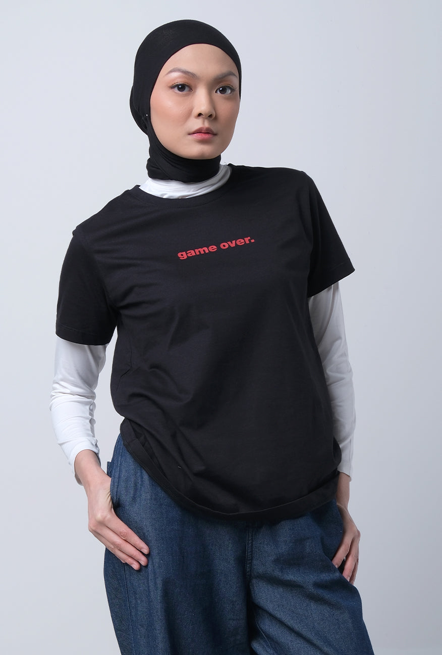 T-Shirt Lengan Pendek Queensha Black