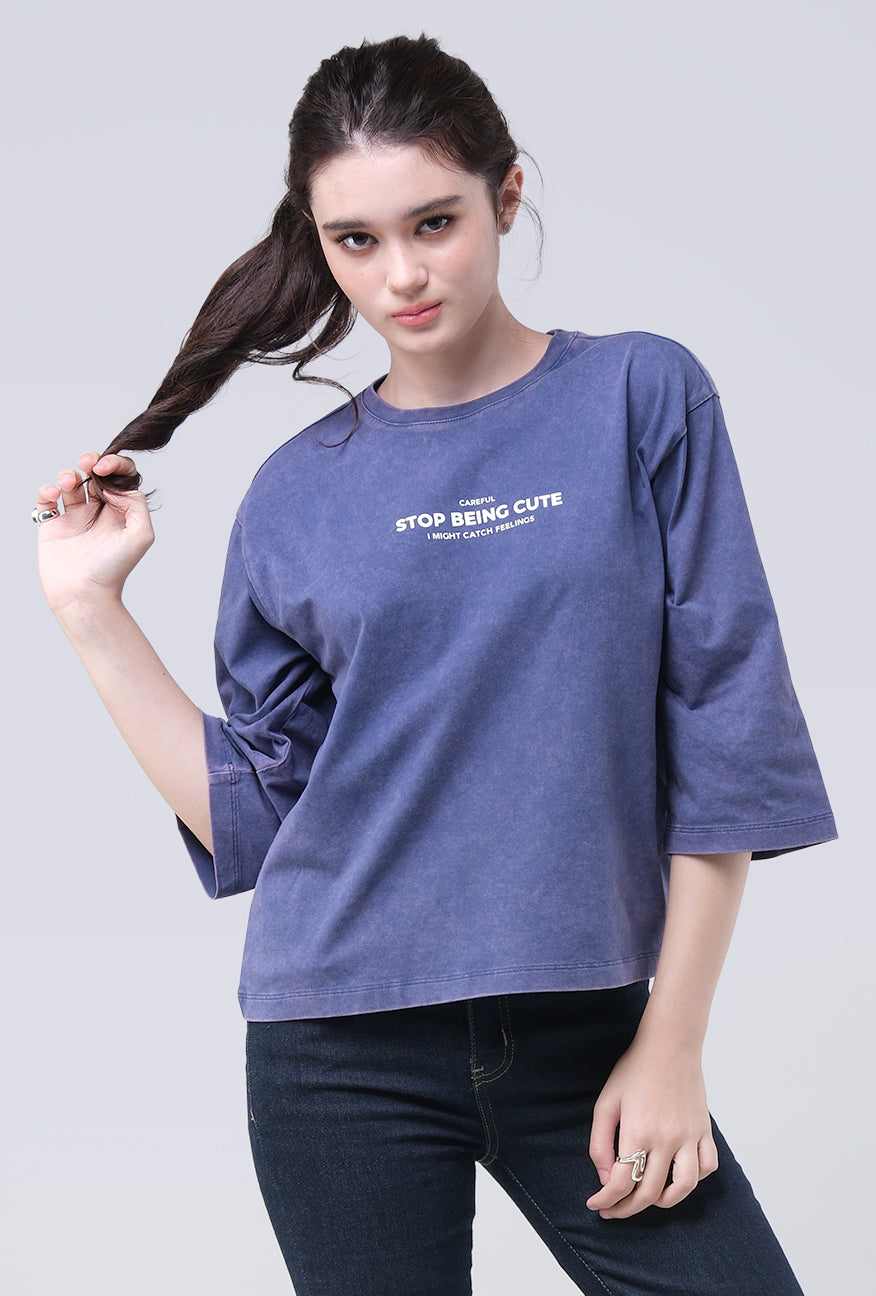 T-Shirt Lengan Pendek Marinza Blue
