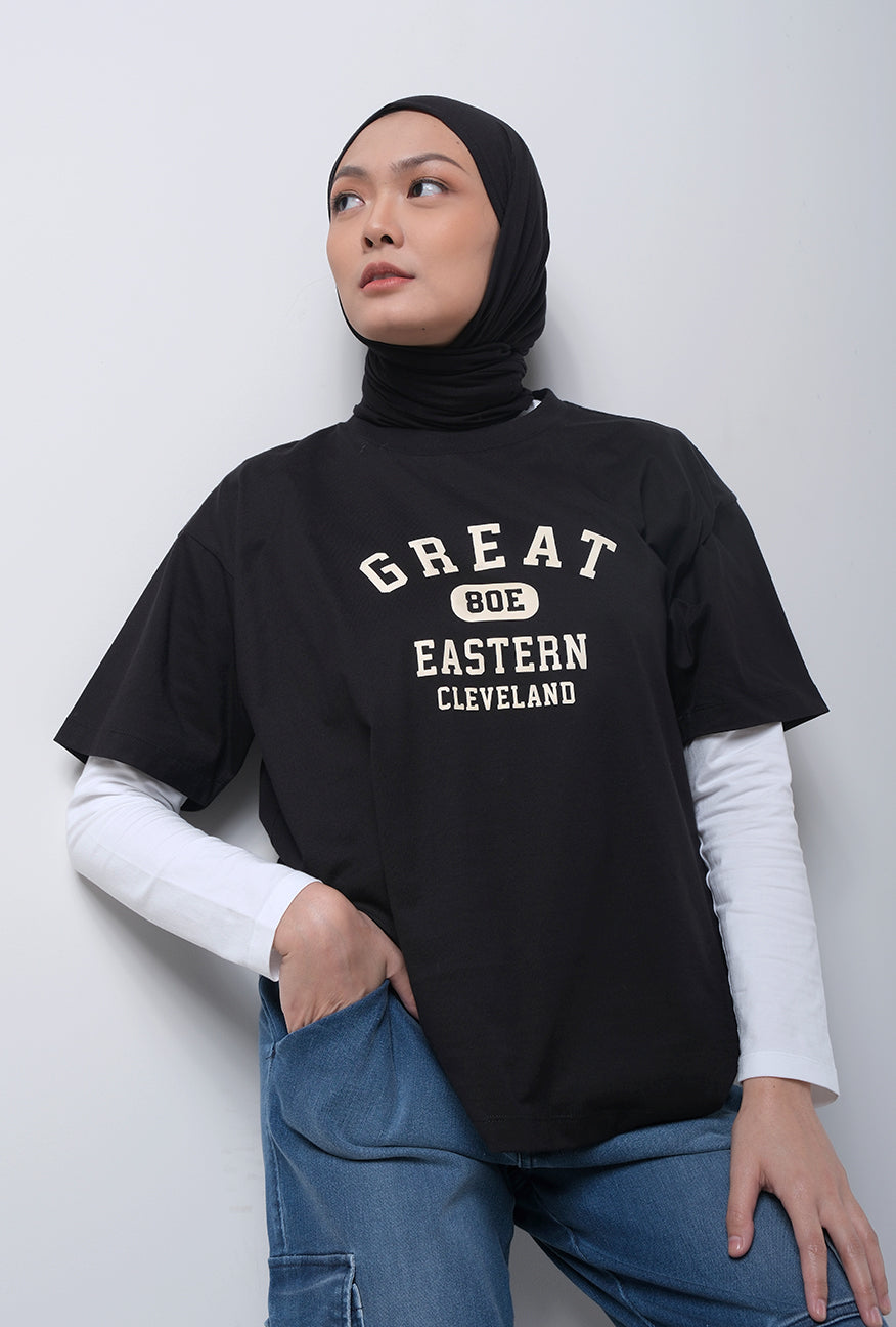 T-Shirt Oversized Lengan Pendek Velove Black