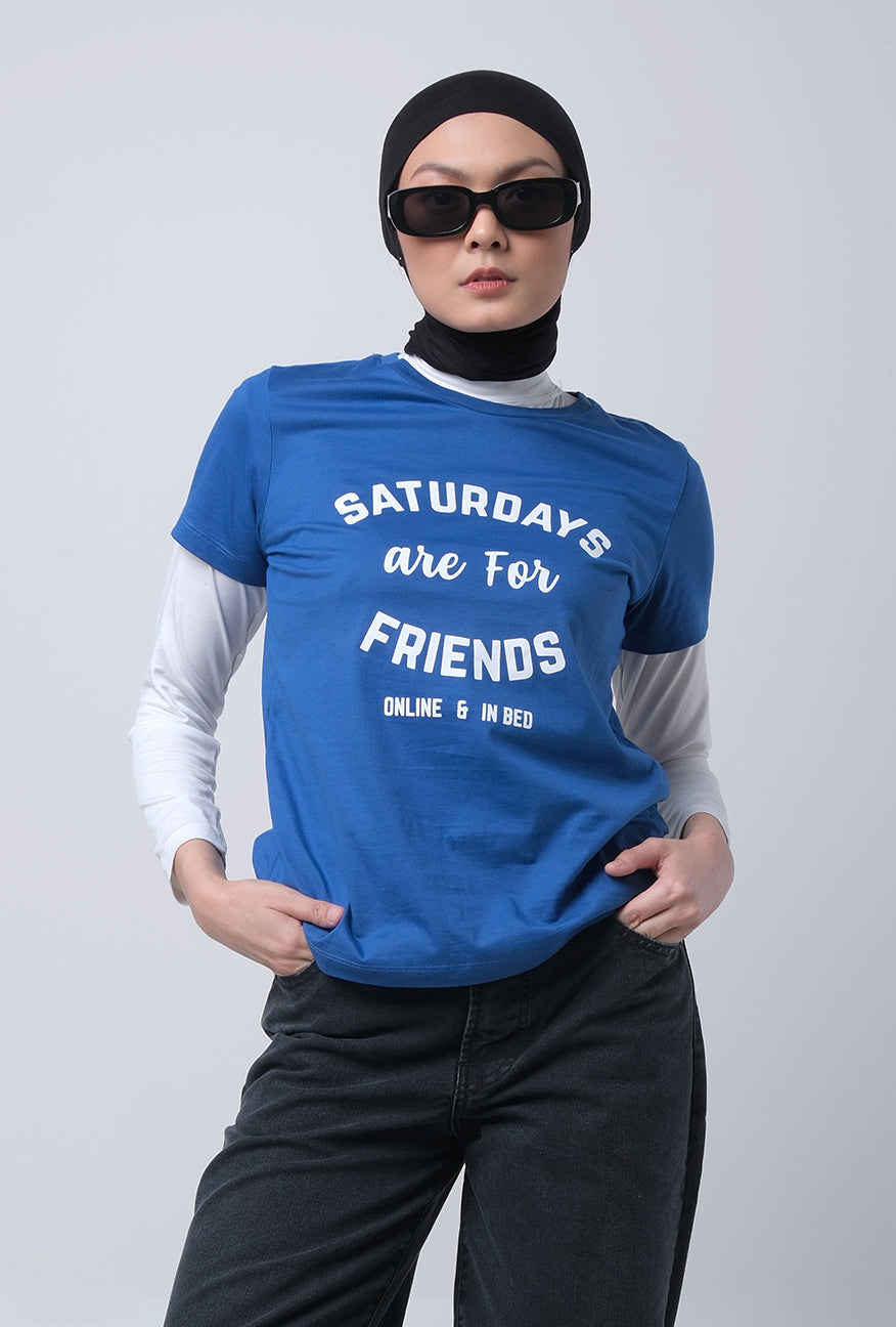 T-Shirt Lengan Pendek Shaw Blue