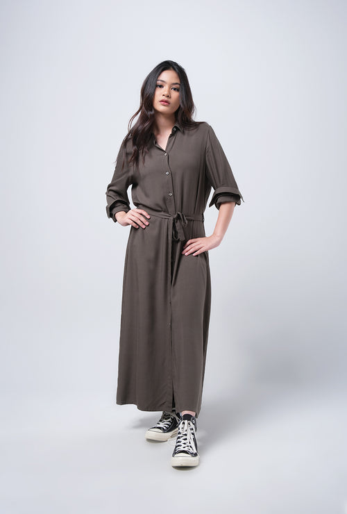 Dress Lengan Panjang Lulla Olive