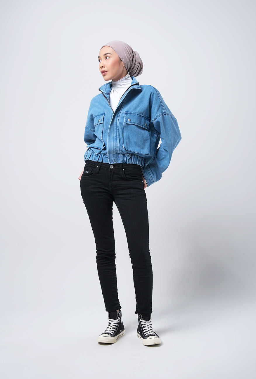 Jaket Denim Makayla Medium Blue