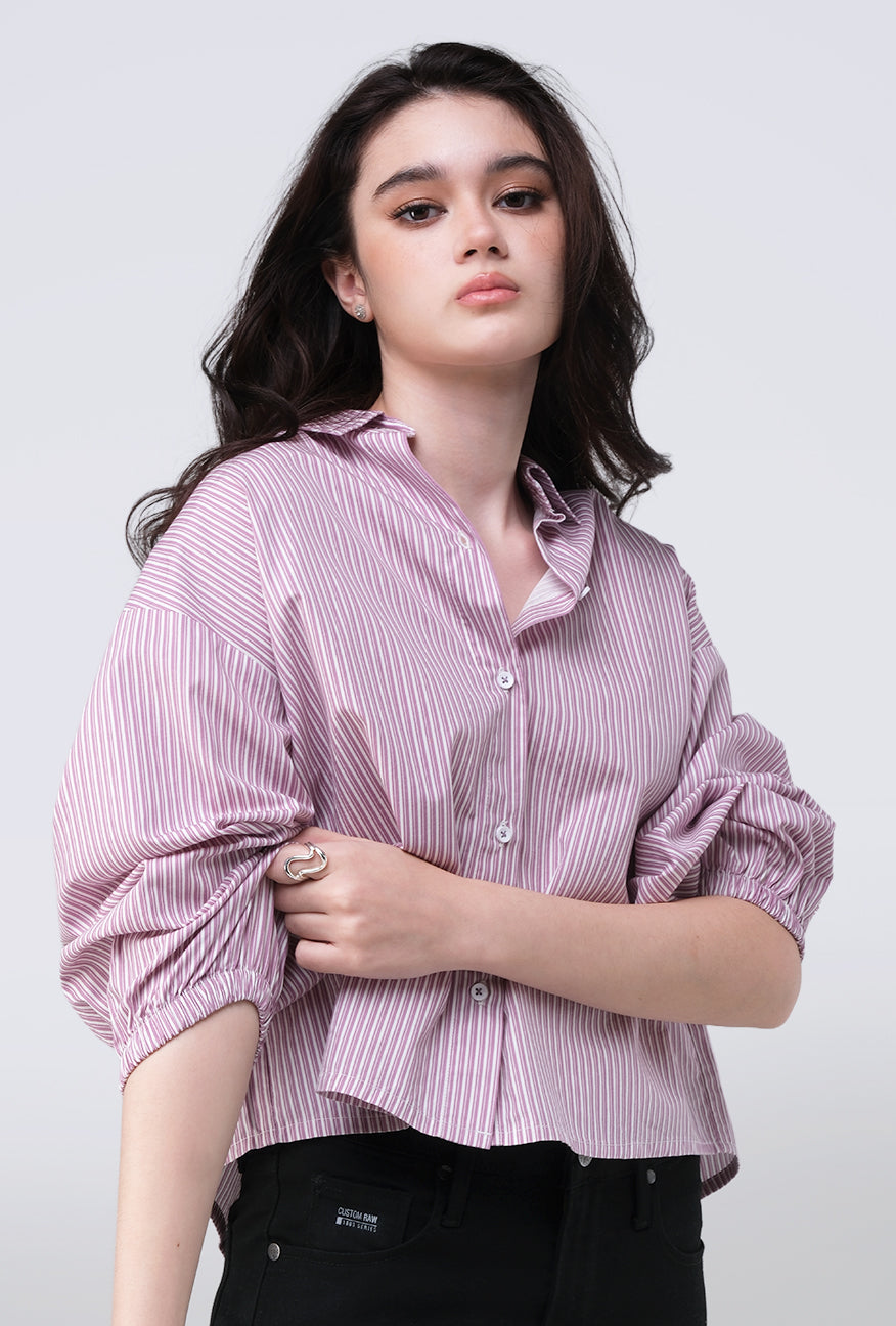 Kemeja Caelina Purple White
