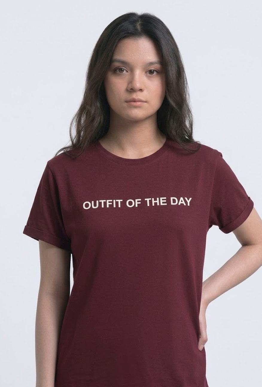 T-Shirt Lengan Pendek Fill It Maroon