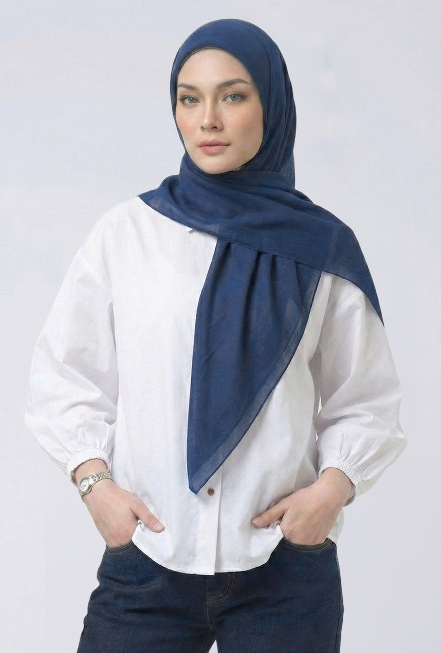 Hijab Bahan Voal Blue