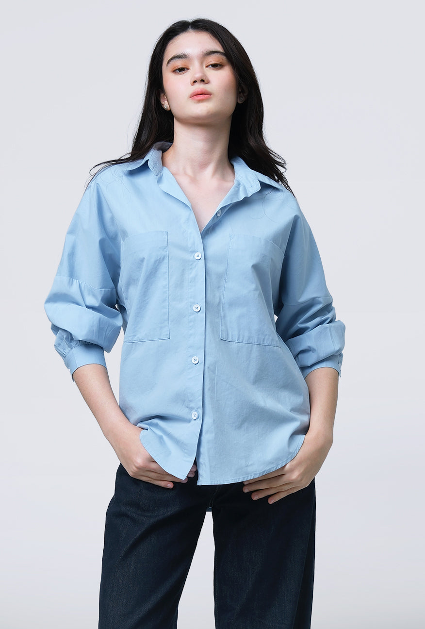 Kemeja Belqa Light Blue Exclusive Online