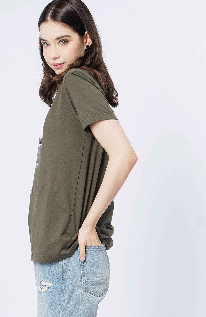 T-Shirt Lengan Pendek Dyra Olive