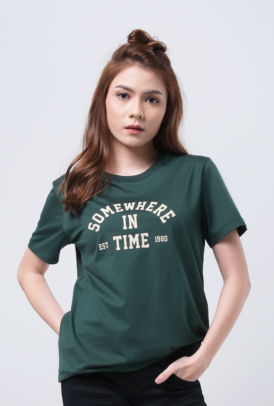 T-Shirt Basic Lengan Pendek Dania Dark Green