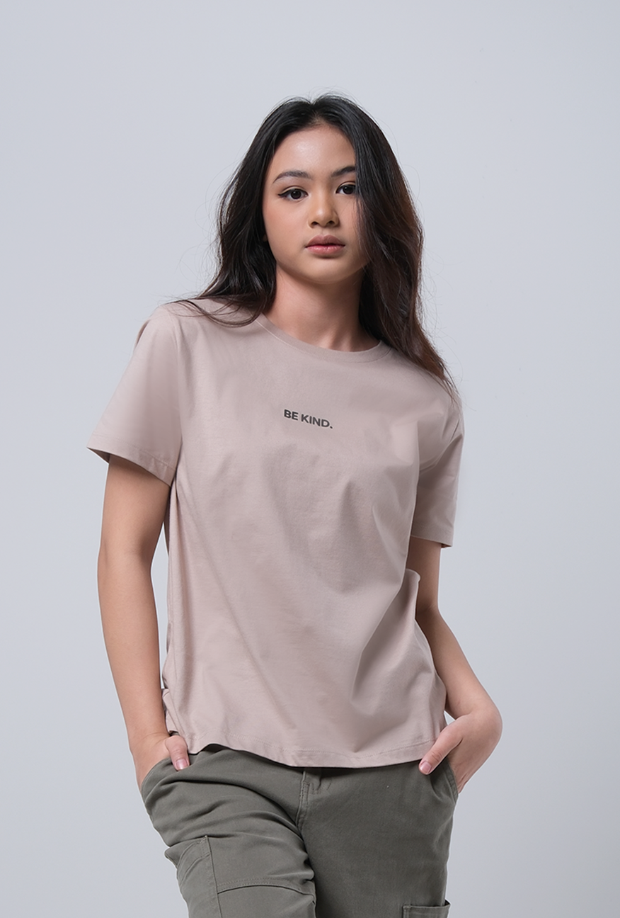 T-Shirt Basic Lengan Pendek Darlyn Khaki