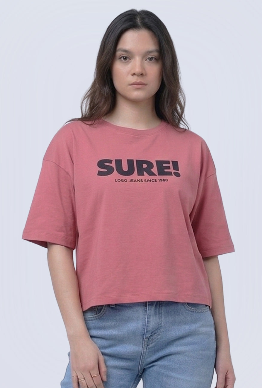 T-Shirt Lengan Pendek Talia Mineral Red Pink