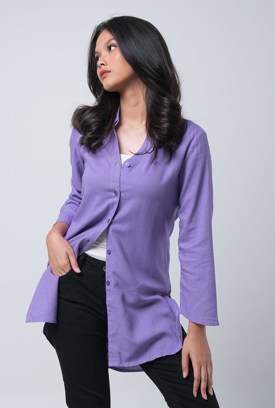 Kemeja Lengan Panjang Lucy Purple