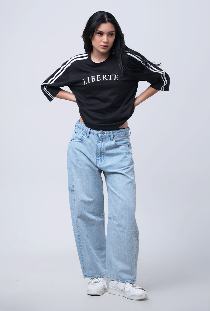 T-Shirt Lengan Panjang Leonora Black