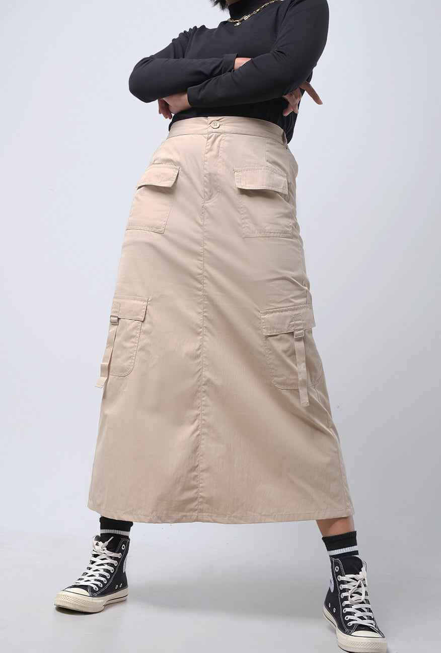 Rok Panjang Kehlani Khaki Long Skirt