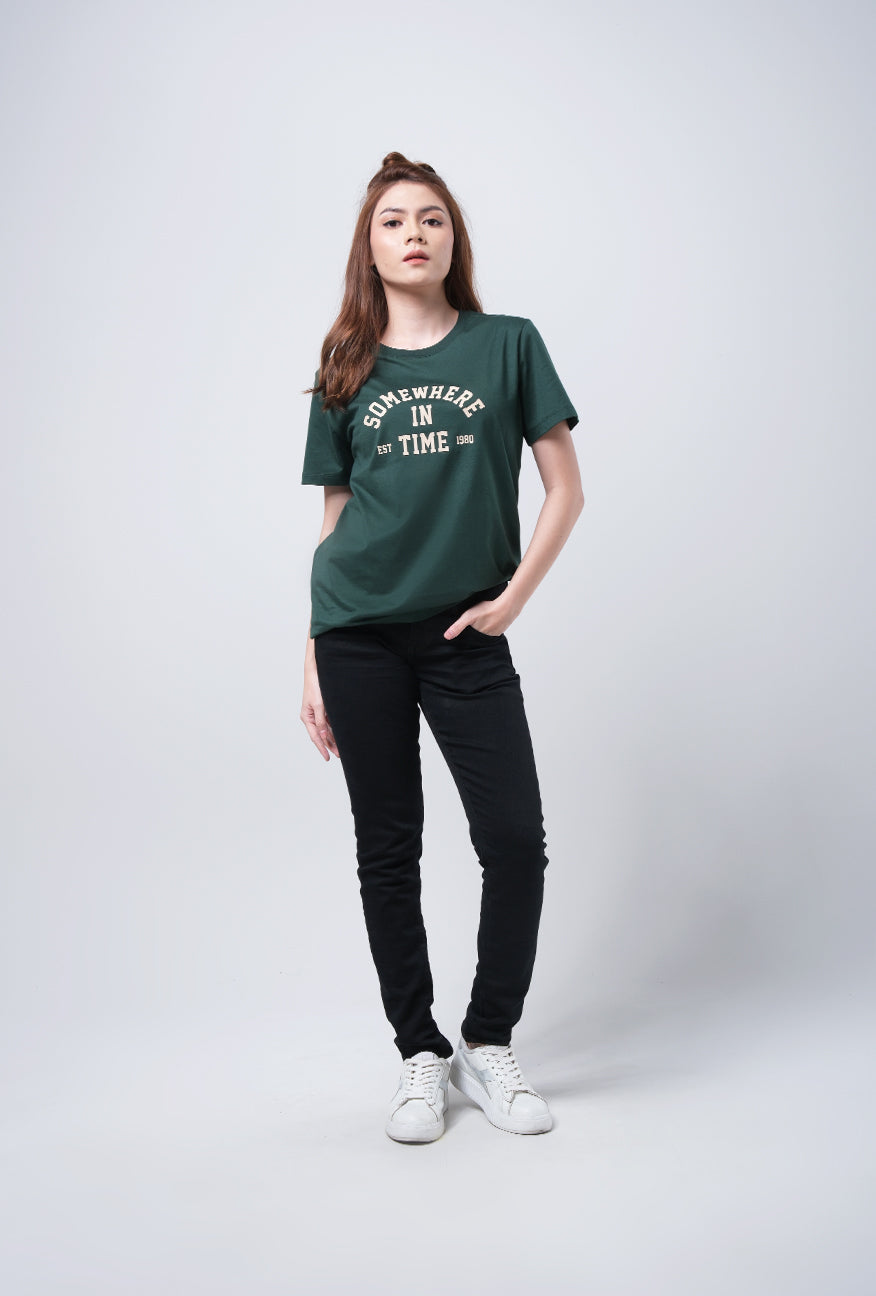 T-Shirt Basic Lengan Pendek Dania Dark Green