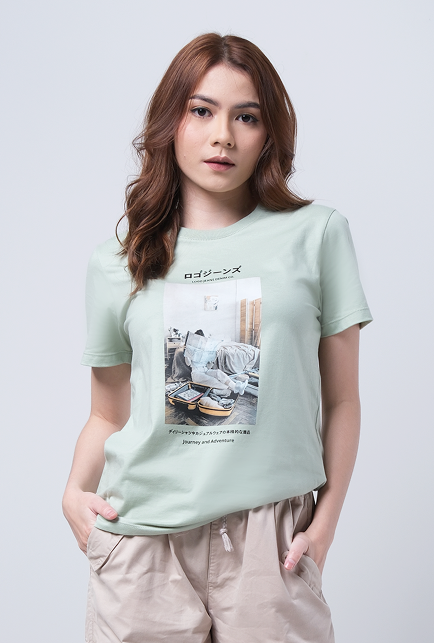 T-Shirt Basic Lengan Pendek Belinda Light Green
