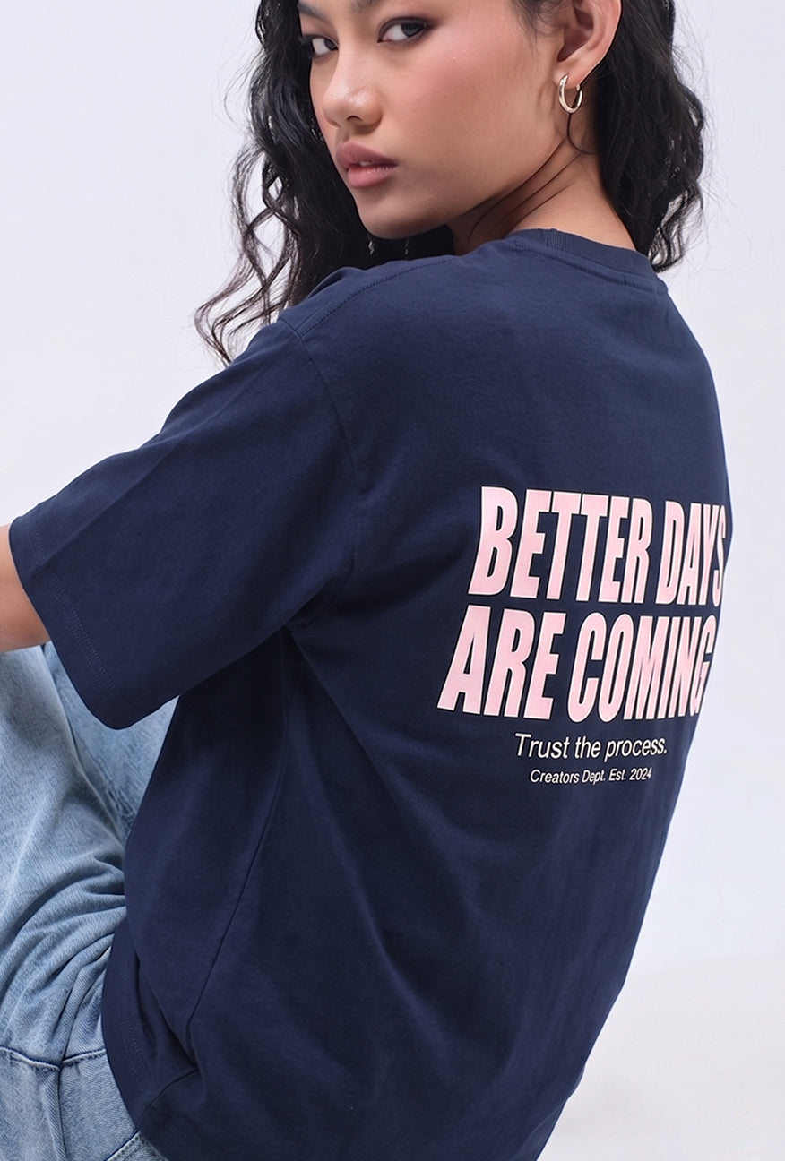 T-Shirt Lengan Pendek Maurine Navy