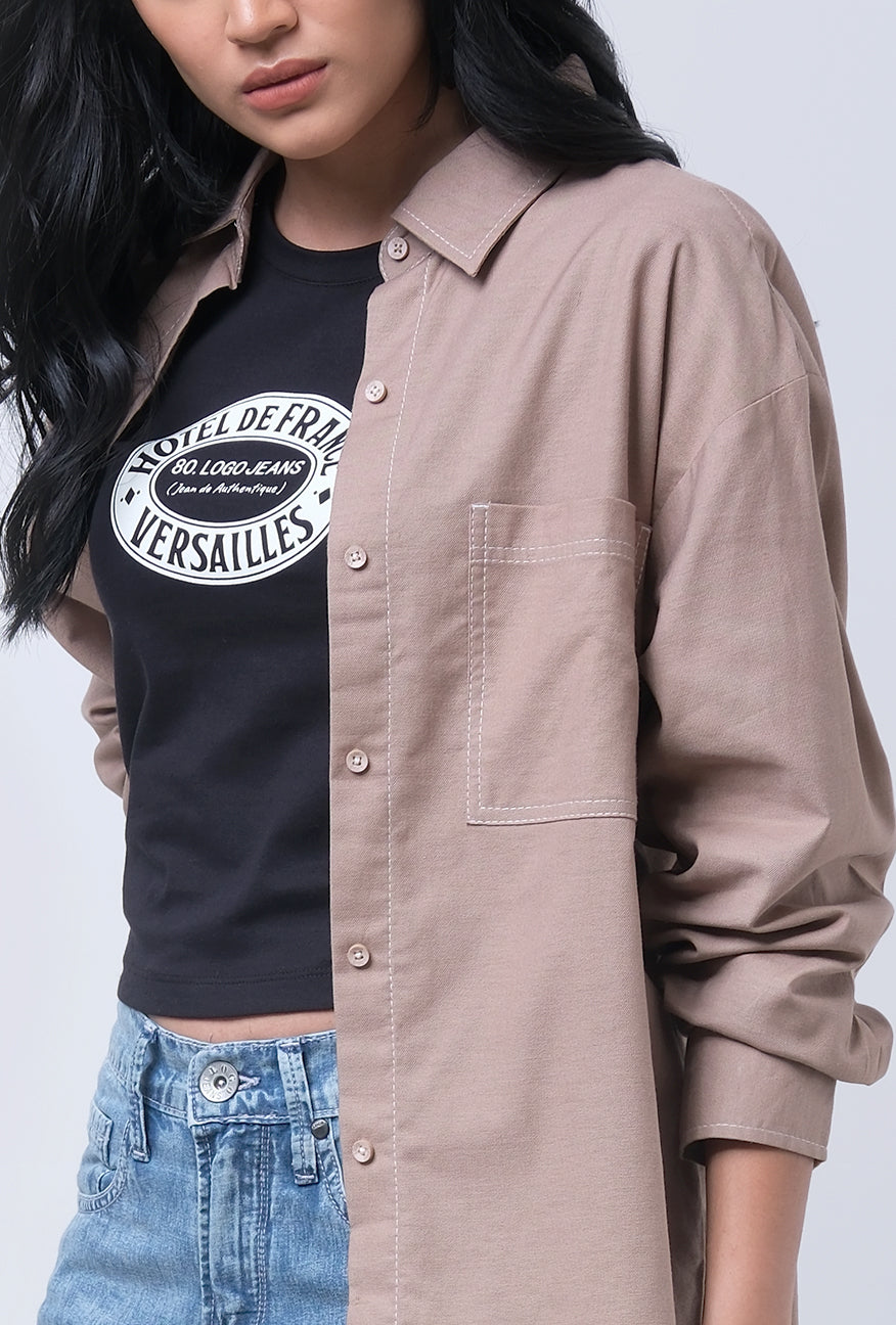 Kemeja Lengan Panjang Cala Brown