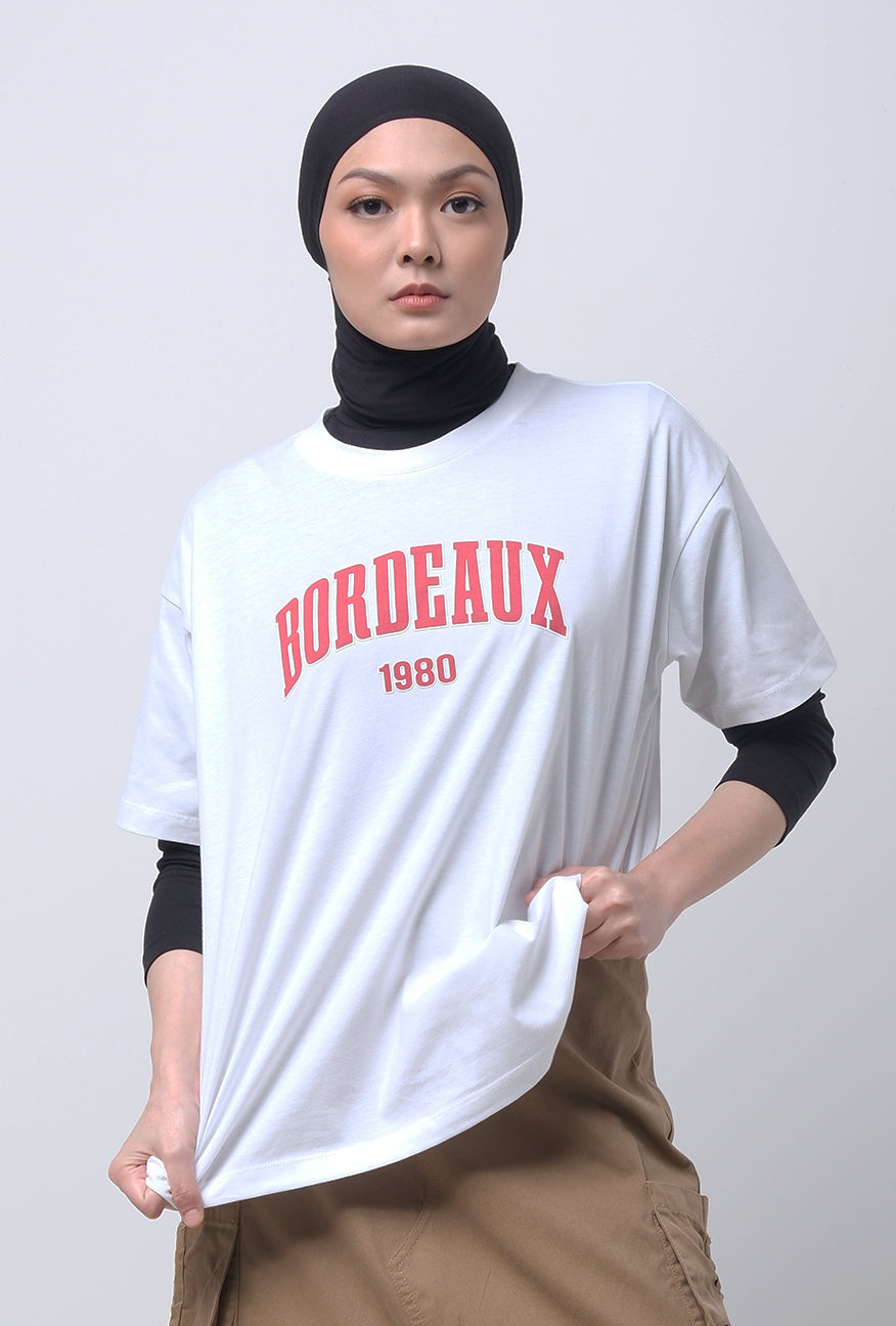 T-Shirt Oversized Lengan Pendek Aleera Offwhite