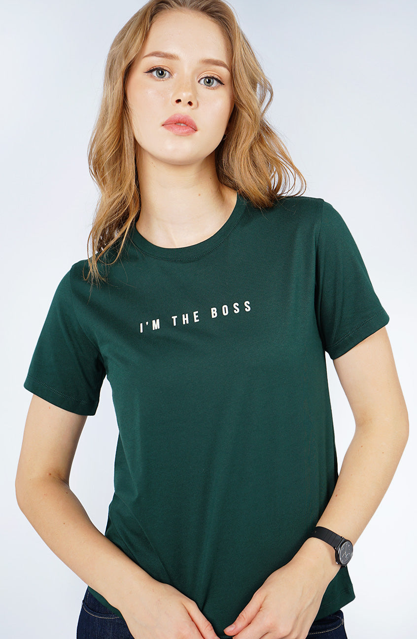 T-Shirt Lengan Pendek Humeera Dark Green