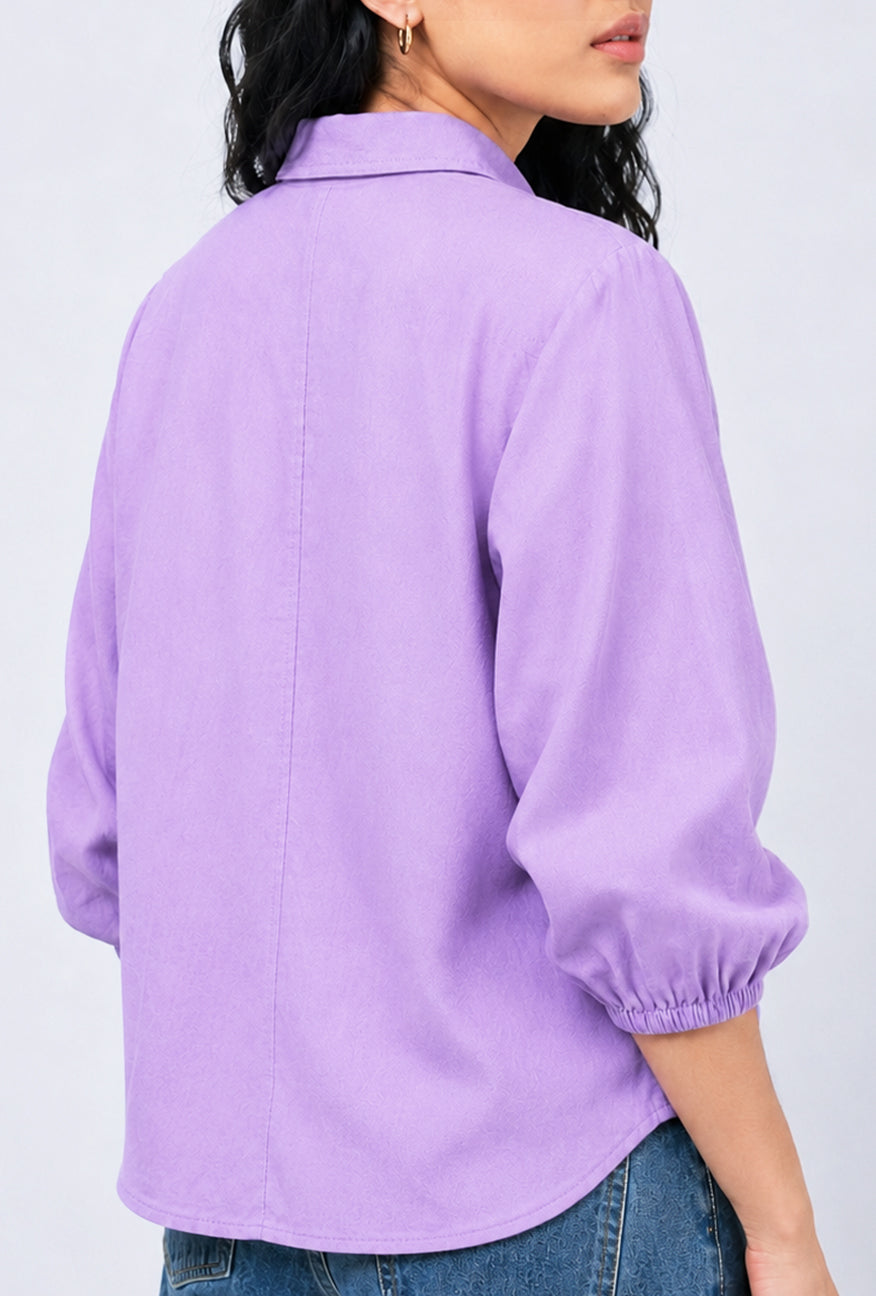 Kemeja Lengan Panjang Shenny Lavender