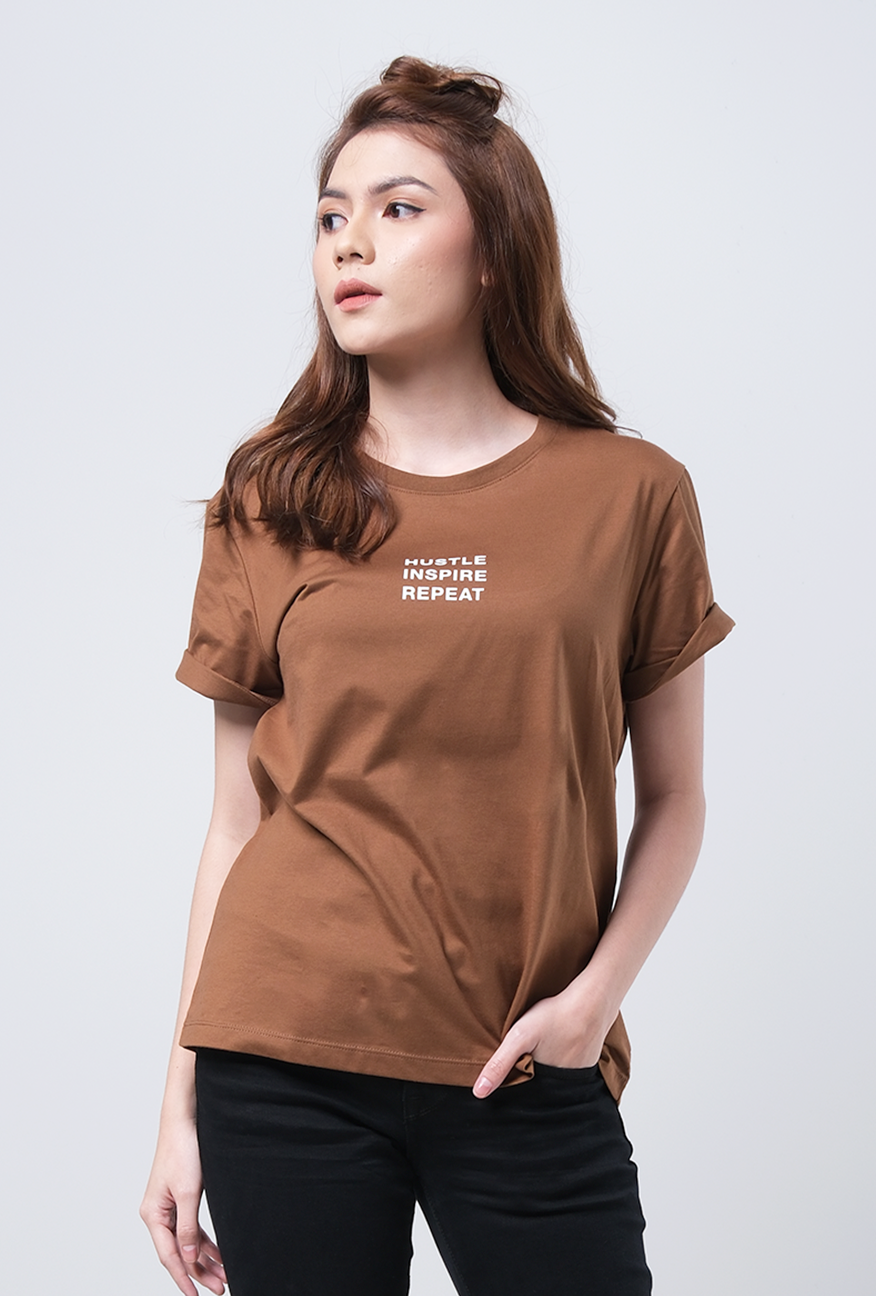T-Shirt Basic Lengan Pendek Adity Brown