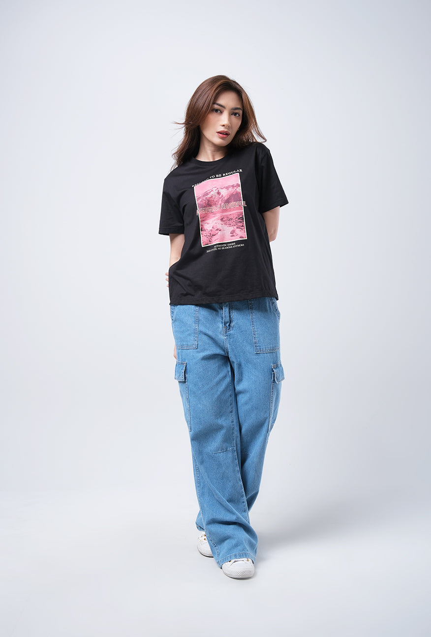 T-Shirt Basic Lengan Pendek Madelyn Black