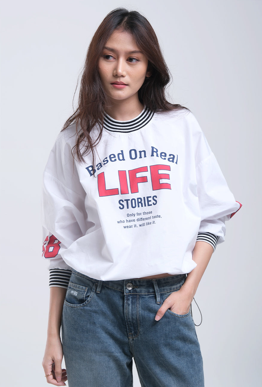 Blouse Lengan Panjang Cevarla White