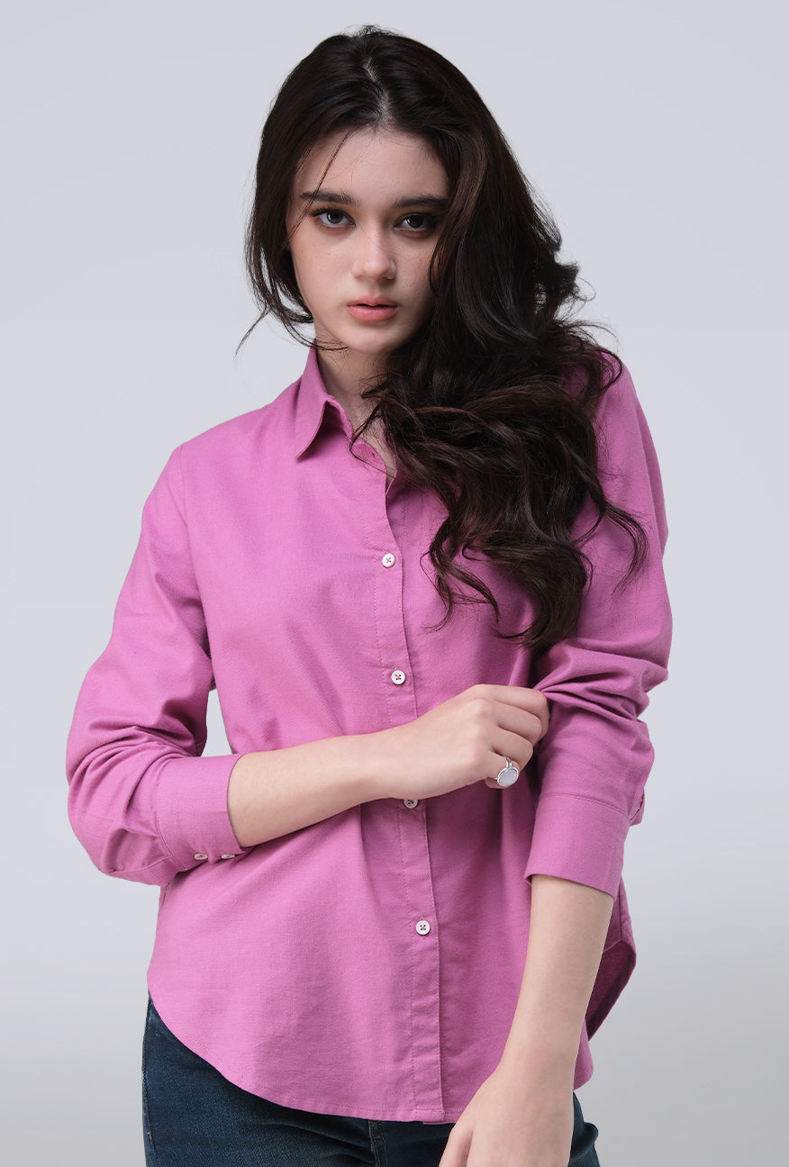 Kemeja Lengan Panjang Mellie Orchid Purple