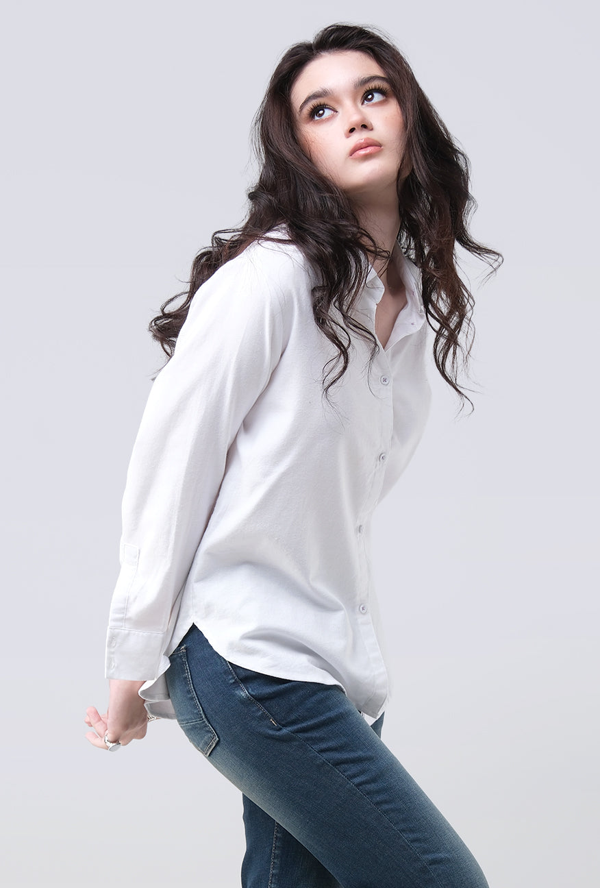 Kemeja Lengan Panjang Mellie White
