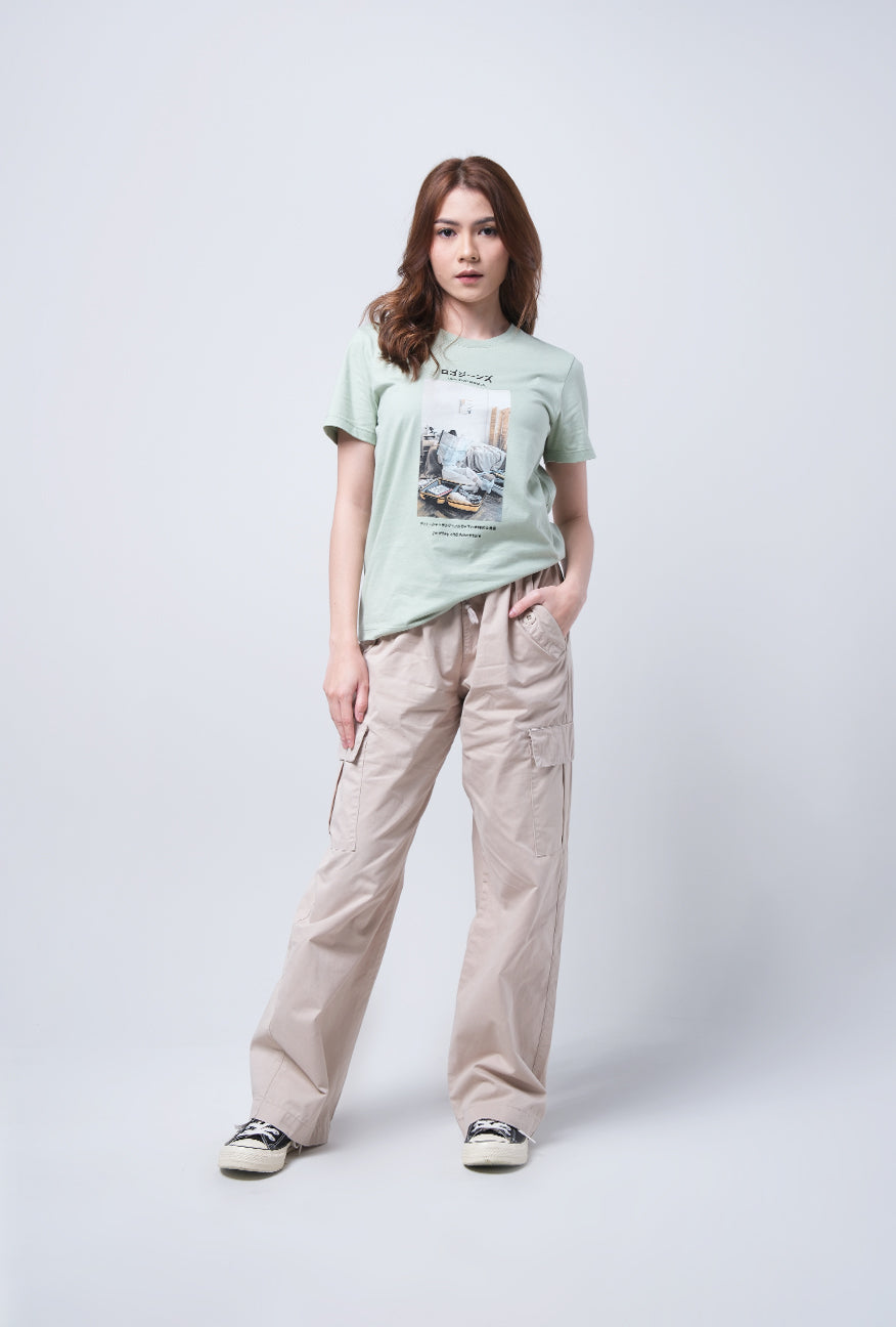 T-Shirt Basic Lengan Pendek Belinda Light Green