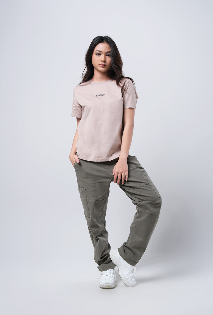 T-Shirt Basic Lengan Pendek Darlyn Khaki