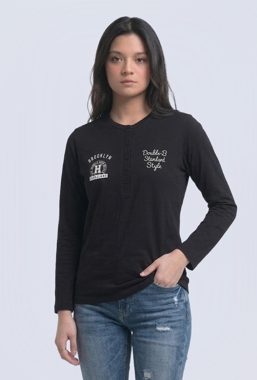 T-Shirt Lengan Panjang Mesh Black