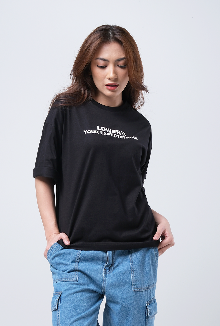 T-Shirt Oversized Lengan Pendek Careen Black