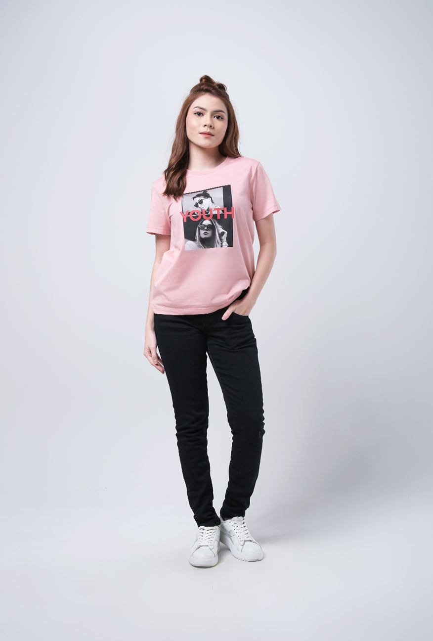T-Shirt Basic Lengan Pendek Alodra Pink