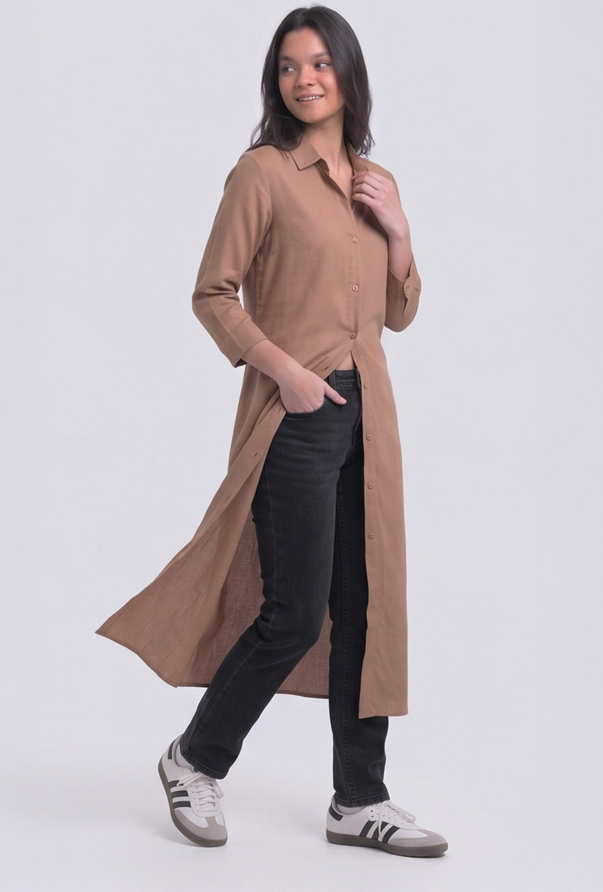Dress Lengan Panjang Prisy Brown