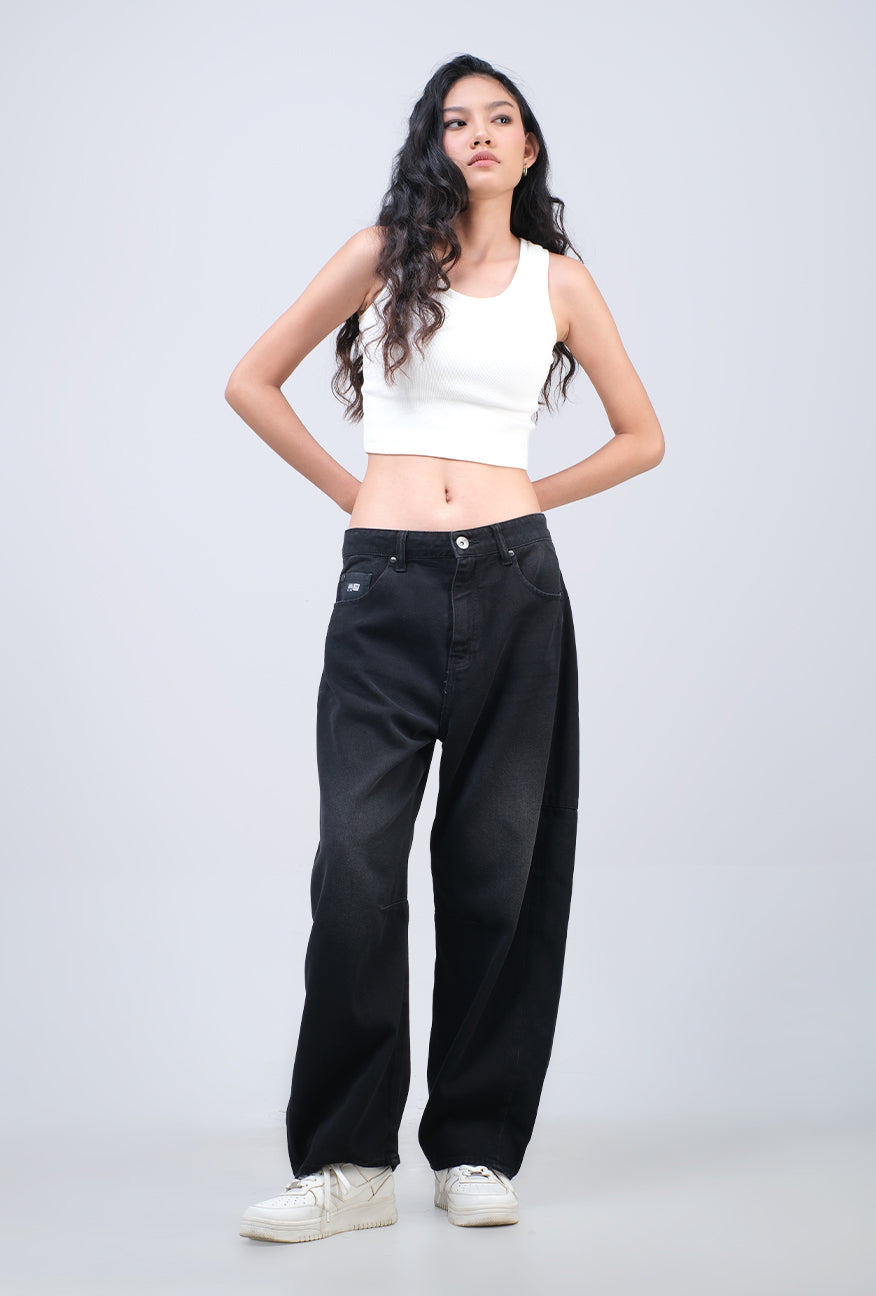 Jeans Barrel Sora Dark Grey