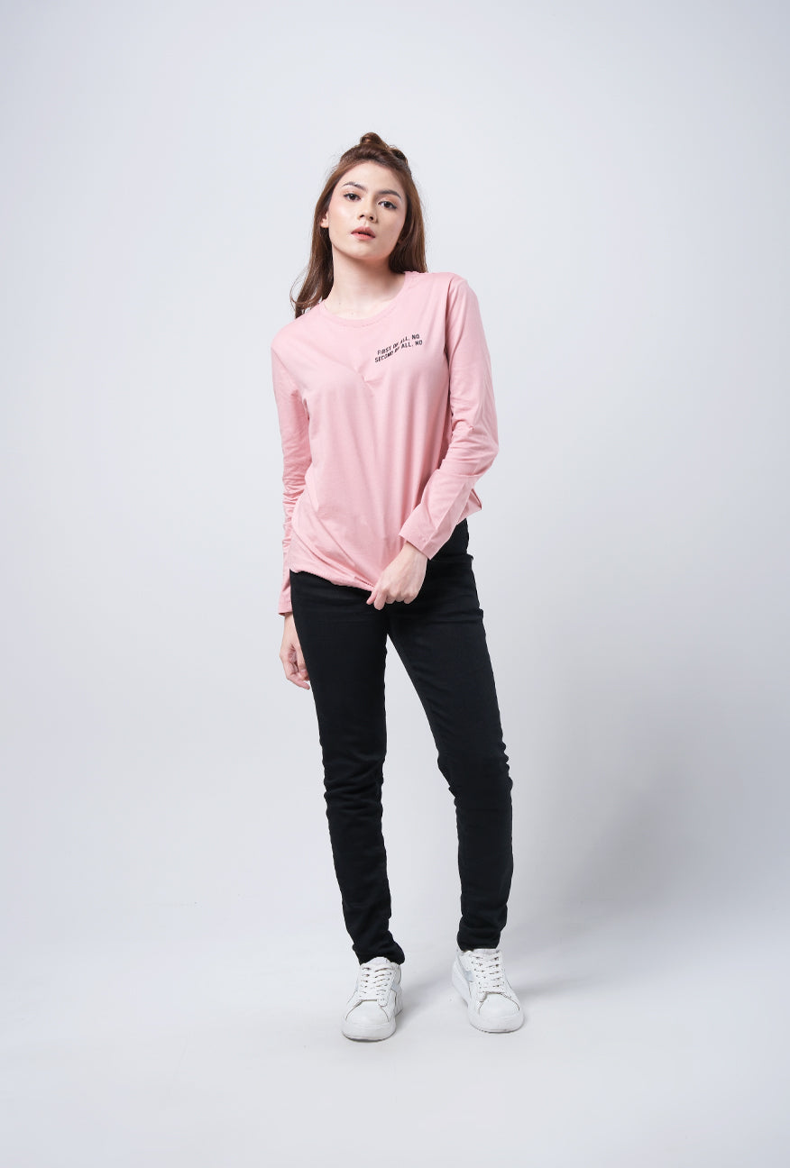 T-Shirt Lengan Panjang Darina Pink