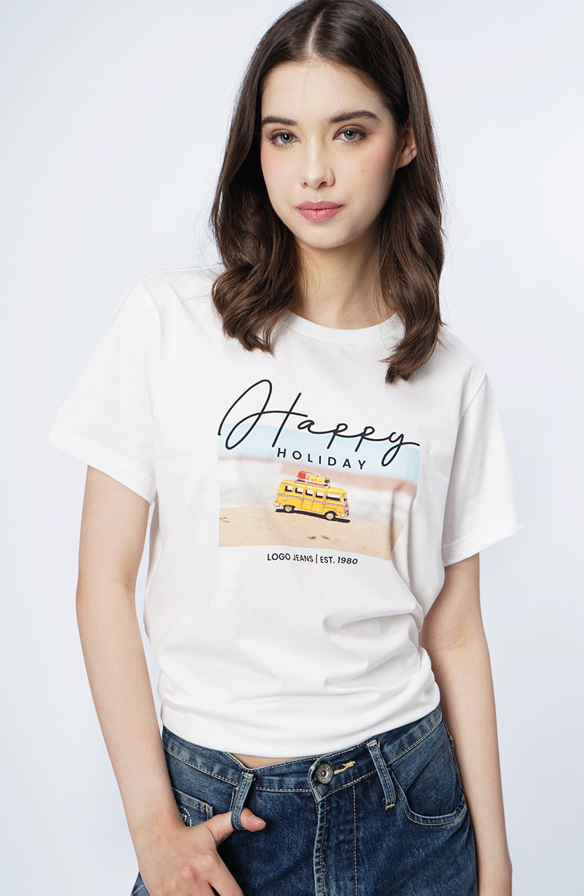 T-Shirt Lengan Pendek Beril Offwhite