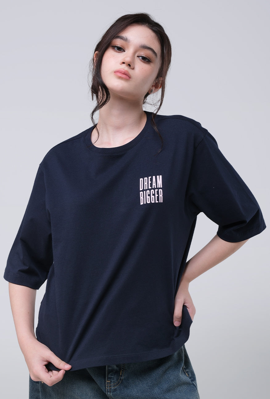 T-Shirt Lengan Pendek Maurine Navy