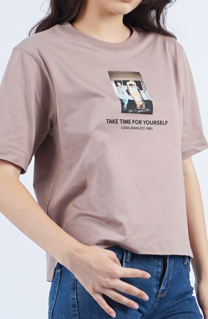 T-Shirt Lengan Pendek Calandra Brown