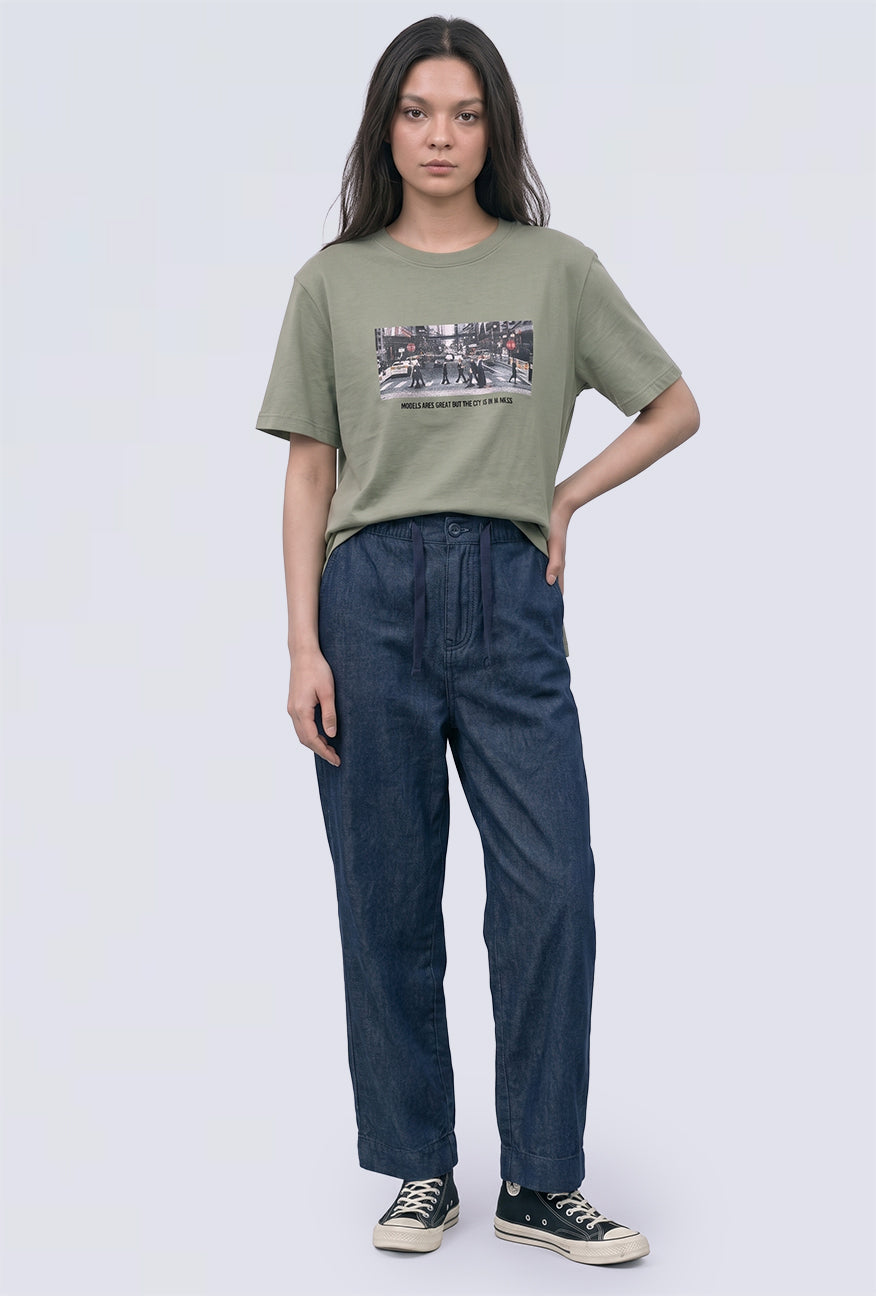 Celana Panjang Regular Nicoline Dark Blue