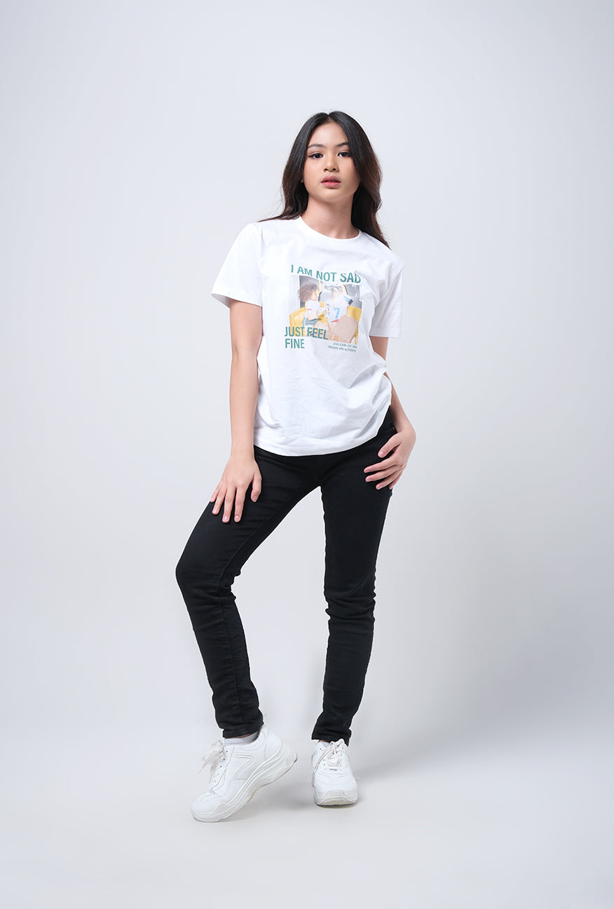 T-Shirt Basic Lengan Pendek Jade Offwhite