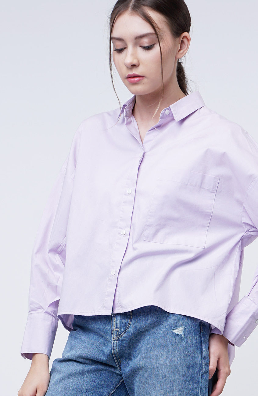 Kemeja Lengan Panjang Leslie Lilac