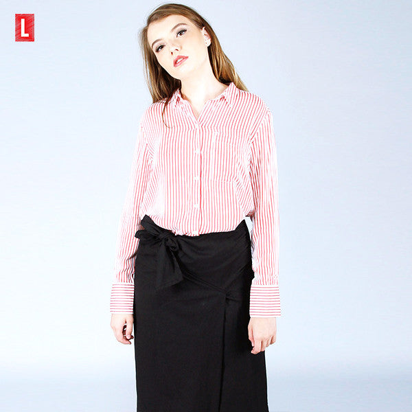 Logo Jeans Shirt Evie Red White 24601L9RW
