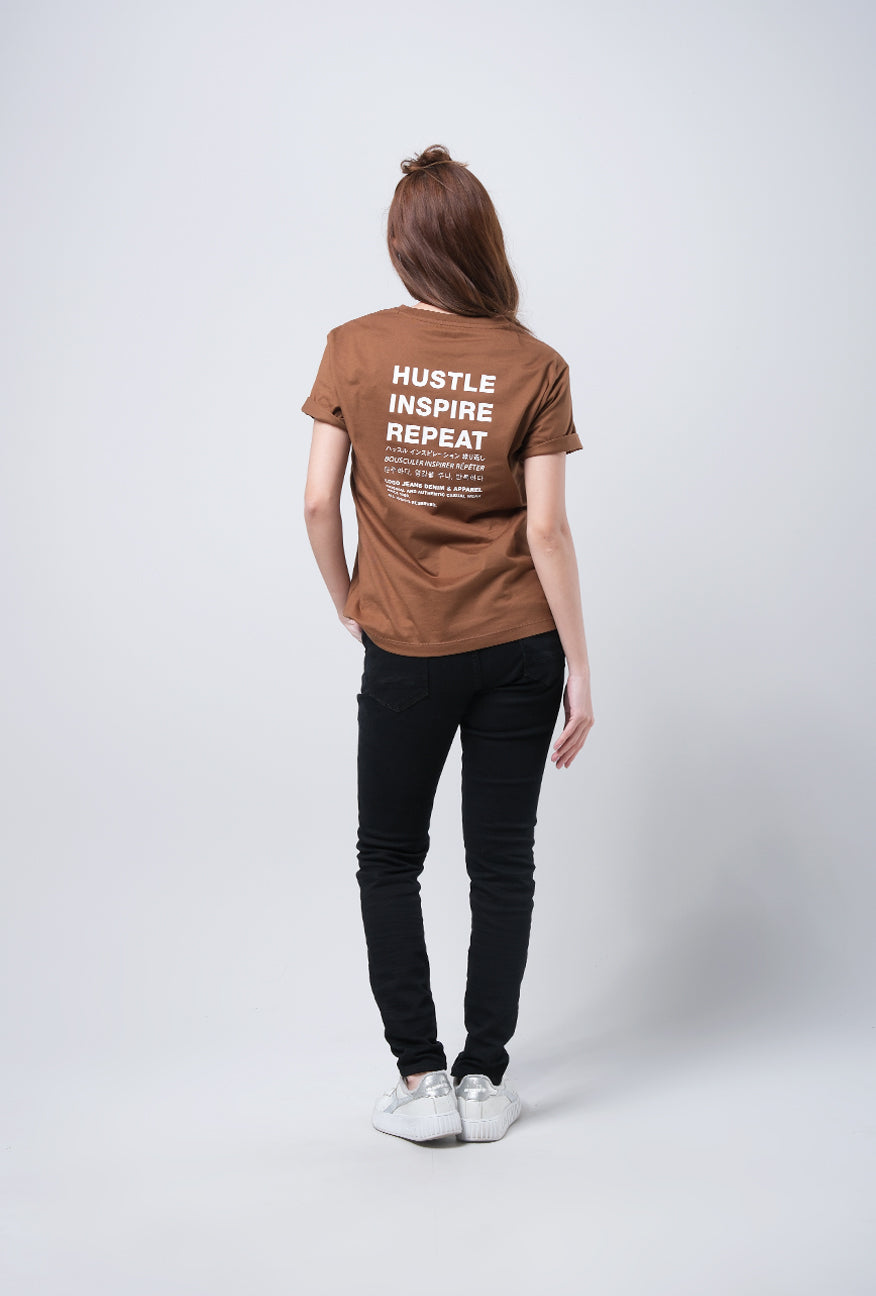 T-Shirt Basic Lengan Pendek Adity Brown